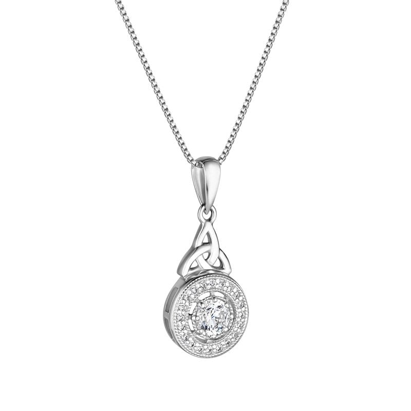 Celtic Halo CZ pendant + chain 36348 - Armin Lowe Jewellers